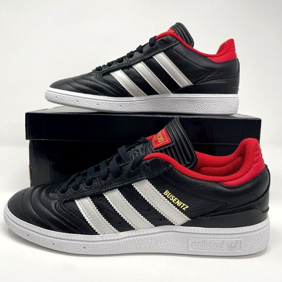 Adidas Busenitz Skate Shoes Mens 7.5 Black Metallic Red‎ Samba Soccer IF4620 New - Picture 1 of 7